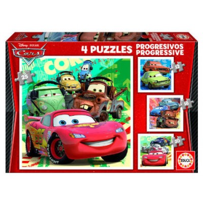 PUZZLE PROGRESIVOS CARS 2 12-16-20-25 DE 3-5 AÑOS EDUCA BORRAS 14942 (Espera 4 dias) en Huesoi