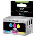 Lexmark Pack de 3 cartuchos de tinta de color cian, magenta y amarillo (CMY) 100 Retornables en Huesoi