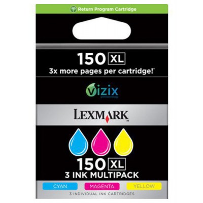 Lexmark Pack 3 cartuchos color (CMY) Alto Rendimiento Retornables 150XL en Huesoi
