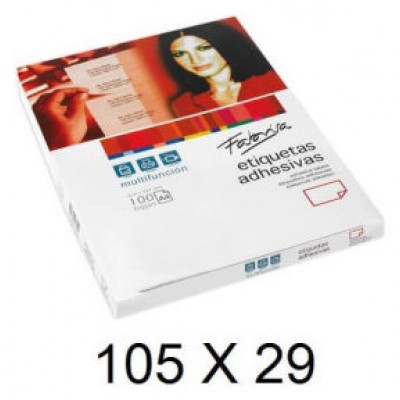 CAJA 100 HOJAS ETIQUETAS ADHESIVAS ILC BLANCA 105X29 FABRISA 15311 (Espera 4 dias) en Huesoi