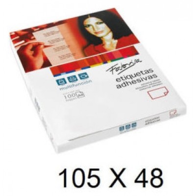 CAJA 100 HOJAS ETIQUETAS ADHESIVAS ILC BLANCA 105X48 FABRISA 15316 (Espera 4 dias) en Huesoi