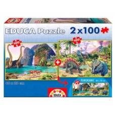 PUZZLE 2x100 DINO WORLD DE 6-8 AÑOS EDUCA BORRAS 15620 (Espera 4 dias) en Huesoi