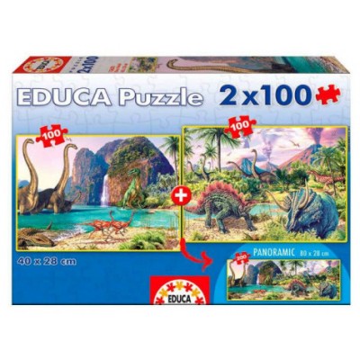 PUZZLE 2x100 DINO WORLD DE 6-8 AÑOS EDUCA BORRAS 15620 (Espera 4 dias) en Huesoi