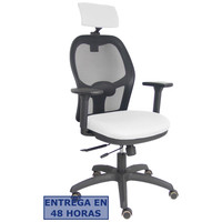 PIQUERAS Y CRESPO Silla Jorquera traslack malla negra asiento bali blanco brazos 3D cabecero regulable en Huesoi PIQUERAS Y CRESPO Silla Jorquera traslack malla negra asiento bali blanco brazos 3D cabecero regulable en Huesoi