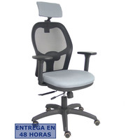 PIQUERAS Y CRESPO Silla Jorquera traslack malla negra asiento bali gris brazos 3D cabecero regulable en Huesoi