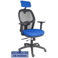 PIQUERAS Y CRESPO Silla Jorquera traslack malla negra asiento bali azul brazos 3D cabecero regulable en Huesoi