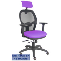 PIQUERAS Y CRESPO Silla Jorquera traslack malla negra asiento bali lila brazos 3D cabecero regulable en Huesoi