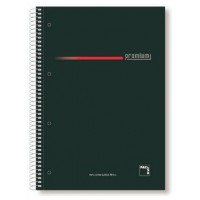 CUADERNO SERIE PREMIUM TAPA EXTRA DURA 70 GRS. A-4 (210X297MM.) MICROPERFORADO 160 HOJAS CUADRÍCULA 5X5 + GRECA NEGRO PACSA 16396 (MIN4) (Espera 4 dias) en Huesoi