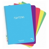 CUADERNO SERIE PLASTIPAC 90 GRS. TAPA POLIPROPILENO FOLIO (215X310MM.) 80 HOJAS HORIZONTAL CON MARGEN 8 COLORES SURTIDOS PACSA 16407 (MIN5) (Espera 4 dias) en Huesoi