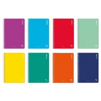 CUADERNO ESPIRAL SERIE BASIC TAPA CARTONCILLO 60 GRS. 4º (155X215MM.) 80 HOJAS HORIZONTAL CON MARGEN 8 COLORES SURTIDOS PACSA 16429 (MIN10) (Espera 4 dias) en Huesoi