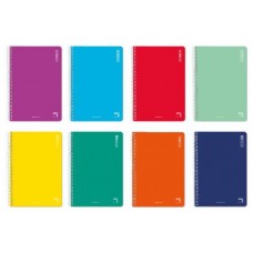 CUADERNO ESPIRAL SERIE BASIC TAPA CARTONCILLO 60 GRS. 4º (155X215MM.) 80 HOJAS HORIZONTAL CON MARGEN 8 COLORES SURTIDOS PACSA 16429 (MIN10) (Espera 4 dias) en Huesoi