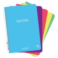 CUADERNO SERIE PLASTIPAC 90 GRS. TAPA POLIPROPILENO FOLIO (215X310MM.) 80 HOJAS CUADRÍCULA 4X4 CON MARGEN SURTIDO PACSA 16467 (MIN5) (Espera 4 dias) en Huesoi