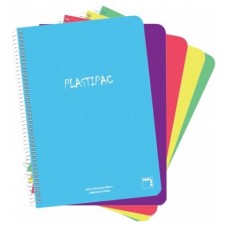 CUADERNO SERIE PLASTIPAC 90 GRS. TAPA POLIPROPILENO FOLIO (215X310MM.) 80 HOJAS CUADRÍCULA 4X4 CON MARGEN SURTIDO PACSA 16467 (MIN5) (Espera 4 dias) en Huesoi