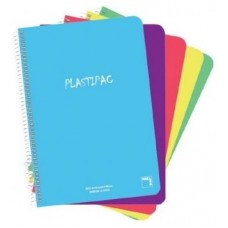 CUADERNO SERIE PLASTIPAC 90 GRS. TAPA POLIPROPILENO FOLIO (215X310MM.) 80 HOJAS CUADRÍCULA 5X5 CON MARGEN SURTIDO PACSA 16468 (MIN5) (Espera 4 dias) en Huesoi