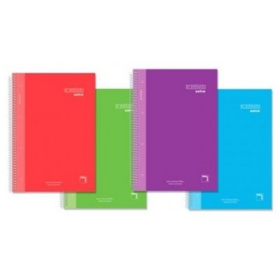 CUADERNO SERIE PREMIUM EXTRA TAPA EXTRA DURA 90 GRS. A-4 (210X297MM.) MICROPERFORADO 120 HOJAS CUADRÍCULA 5X5 + GRECA SURTIDO PACSA 16481 (MIN4) (Espera 4 dias) en Huesoi