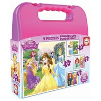 MALETA PUZZLES PROGRESIVOS PRINCESAS DISNEY 12-16-20-25 DE 3-6 AÑOS EDUCA BORRAS 16508 (Espera 4 dias) en Huesoi