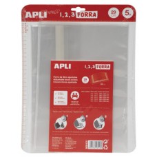 BLÍSTER 5 UDS. FORRO DE LIBROS CON SOLAPA AJUSTABLE PP 290 MM APLI 16913 (Espera 4 dias) en Huesoi