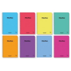 CUADERNO SERIE POLIPAC TAPA POLIPROPILENO FOLIO (215X310MM.) 80 HOJAS CUADRÍCULA 4X4 8 COLORES SURTIDOS PACSA 16952 (MIN5) (Espera 4 dias) en Huesoi