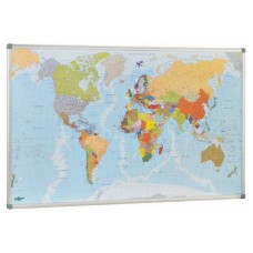 MAPA MUNDI MAGNETICO 84X140 CM. MARCO ALUMINIO FAIBO 173T (Espera 4 dias) en Huesoi