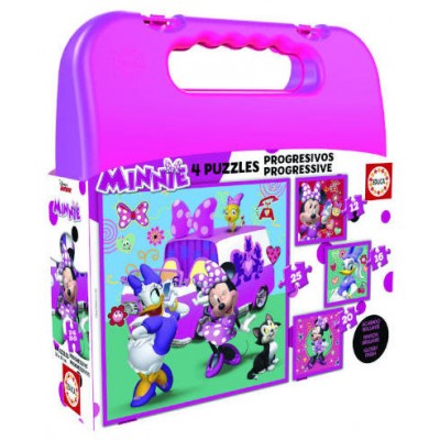 MALETA PUZZLES PROGRESIVOS MINNIE HAPPY HELPERS 12-16-20-25 DE 3-5 AÑOS EDUCA BORRAS 17638 (Espera 4 dias) en Huesoi