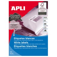 CAJA 500 HOJAS ETIQUETA BLANCA ILC 105X42.4 01795 APLI (Espera 4 dias) en Huesoi