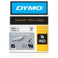 DYMO RHINO Cinta ID1-6 Negro/blanco tubo termorretractil en Huesoi