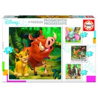 PUZZLE PROGRESIVOS DISNEY ANIMALS DUMBO+BAMBI+LION KING+JUNGLE BOOK DE 3-5 AÑOS EDUCA BORRAS 18104 (Espera 4 dias) en Huesoi