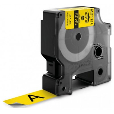 DYMO RHINO Cinta ID1-19 Negro/amarillo vinilo en Huesoi