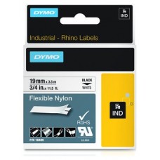 DYMO RHINO Cinta ID1-19 Negro/blanco nylon en Huesoi