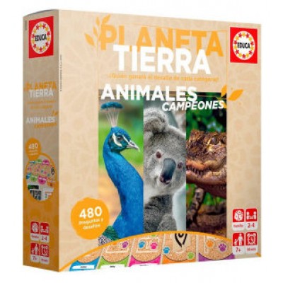 JUEGO PLANETA TIERRA - ANIMALES CAMPEONES EDUCA BORRAS 18708 (Espera 4 dias) en Huesoi