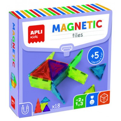 CAJA BLOQUES MAGNETICOS TRANSPARENTES 18PCS APLI 19419 (Espera 4 dias) en Huesoi