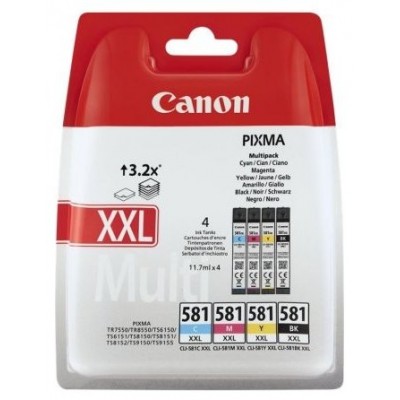 MULTIPACK 4 CARTUCHOS CANON TINTA CLI-581 XXL BK/C/M/Y (Espera 4 dias) en Huesoi