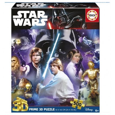 PUZZLE 3D 500 STAR WARS CLASSIC "3D LENTICULAR PUZZLE" EDUCA BORRAS 20052 (Espera 4 dias) en Huesoi