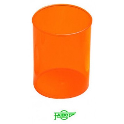 CUBILETE DE PLASTICO 78 MM. DIAMETRO X 100 MM. ALTO TRANSPARENTE NARANJA FAIBO 205-18 (MIN10) (Espera 4 dias) en Huesoi