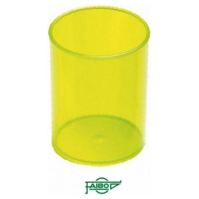 CUBILETE DE PLASTICO 78 MM. DIAMETRO X 100 MM. ALTO TRANSPARENTE AMARILLO FAIBO 205-20 (MIN10) (Espera 4 dias) en Huesoi