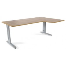 MESA DE OFICINA SERIE METAL FORMA L DERECHA 180X120 GRIS / ROBLE ROCADA 2052AC08 (Espera 4 dias) en Huesoi