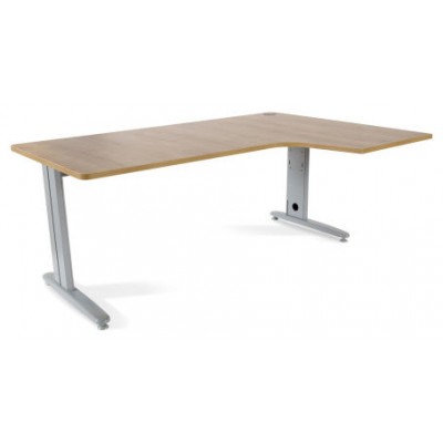 MESA DE OFICINA SERIE METAL FORMA L DERECHA 180X120 GRIS / ROBLE ROCADA 2052AC08 (Espera 4 dias) en Huesoi