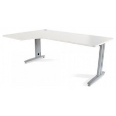 MESA DE OFICINA SERIE METAL FORMA L IZQUIERDA 180X120 GRIS / BLANCO ROCADA 2054AC04 (Espera 4 dias) en Huesoi