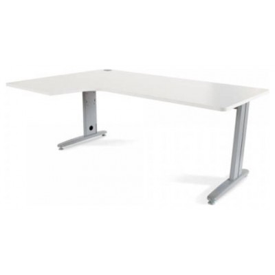 MESA DE OFICINA SERIE METAL FORMA L IZQUIERDA 180X120 GRIS / BLANCO ROCADA 2054AC04 (Espera 4 dias) en Huesoi