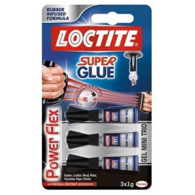 ADHESIVO INSTANTANEO SUPER GLUE-3X1GR. MONODOSIS POWER GEL LOCTITE 2640066 (MIN12) (Espera 4 dias) en Huesoi