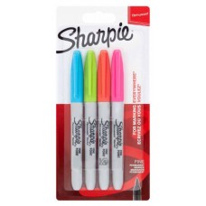 Sharpie 2065403 marcador permanente Fibre tip Azul, Verde, Naranja, Rosa 4 pieza(s) (Espera 4 dias) en Huesoi