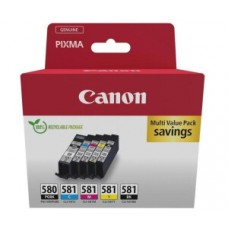 CANON Cartucho Pack 5 Colores PGI580BK / CLI581CMYK  MULTI ECOPACK - SEC (con alarma) en Huesoi