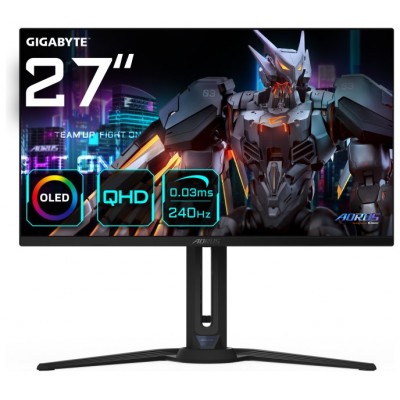 GIGABYTE AORUS Monitor de juego FO27Q2 OLED QHD de 27” - 2560 x 1440 (QHD), 240Hz, 0.03ms, KVM, 250 cd/m², FreeSync Premium Pro, DisplayHDR True Black 400, HDMI 2.1 (Espera 4 dias) en Huesoi