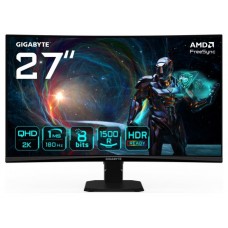 GIGABYTE GS27QCA 27" Monitor Curvo para Gaming QHD - 2560 x 1440, 180Hz, 1ms, 250 cd/m², FreeSync, HDR Ready, HDMI 2.0, DisplayPort 1.4 (Espera 4 dias) en Huesoi