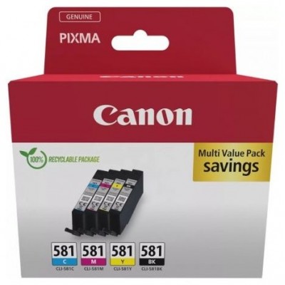 CANON Pack 4 Cartuchos C/M/Y/BK CLI581 Pixma TR8550 TS6250 TS8250 TS9150 TS9550 Multi ECOPACK en Huesoi