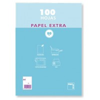 PAQUETE PAPEL EXTRA BLANCO SATINADO 100 HOJAS 80 GRS. A-4 (210X297MM.) LISO PACSA 21811 (Espera 4 dias) en Huesoi