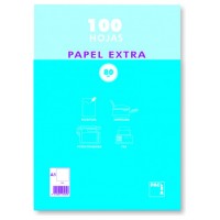 PAQUETE PAPEL EXTRA BLANCO SATINADO 100 HOJAS 80 GRS. A-5 (148X210MM.) LISO PACSA 21814 (Espera 4 dias) en Huesoi