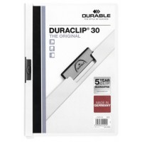 DOSSIER CON CLIP 30 H A4 BLANCO DURABLE 2200-02 (MIN25) (Espera 4 dias) en Huesoi