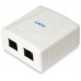 ROSETA DE SUPERFICIE CATEGORIA 6 2 HEMBRAS RJ45 COLOR en Huesoi