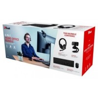 PACK TECLADO MOUSE HEADSET Y WEBCAM TRUST BUNDLE HOME en Huesoi